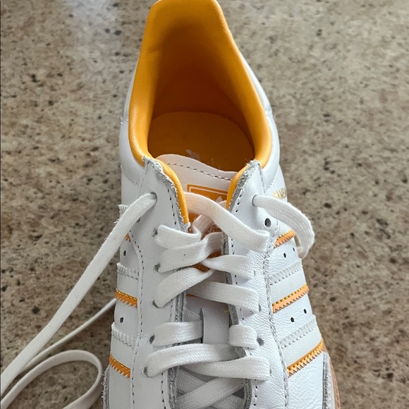 Adidas Samba White and Orange Trainers - Picture 5 of 6